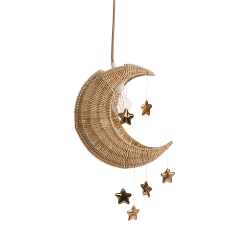 Candeeiro suspenso ORCHON Rattan Lua Natural Candeeiro suspenso ORCHON Rattan Lua Natural