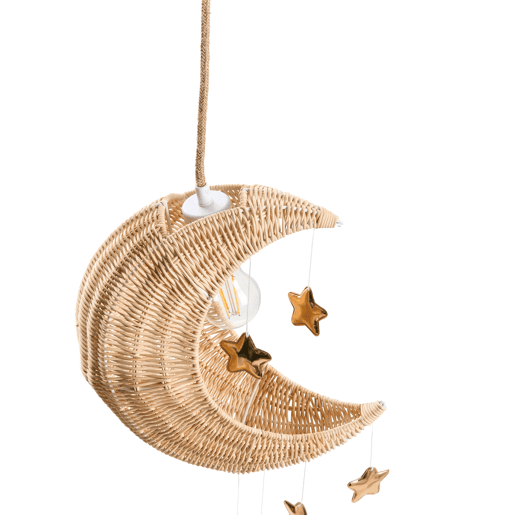 Candeeiro suspenso ORCHON Rattan Lua Natural Candeeiro suspenso ORCHON Rattan Lua Natural