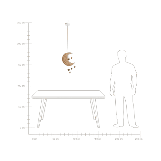 Candeeiro suspenso ORCHON Rattan Lua Natural Candeeiro suspenso ORCHON Rattan Lua Natural