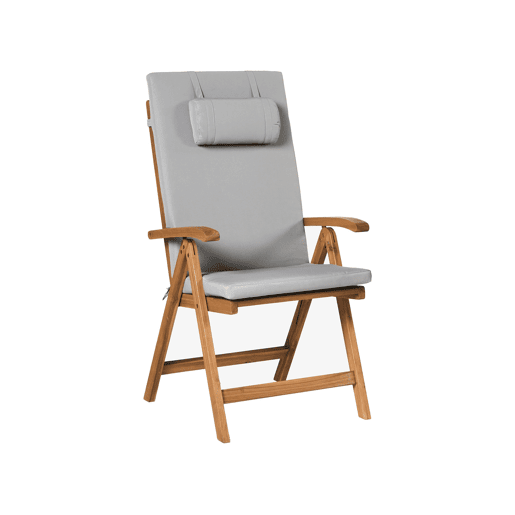 Conjunto de refeições de jardim 6 lugares JAVA PREMIUM Madeira de acácia Cinzento claro