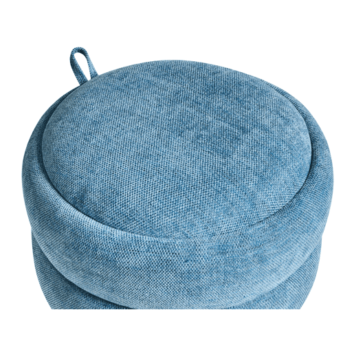 Pufe com arrumação HAWLEY Chenille Azul 40 cm 40 cm 41 cm