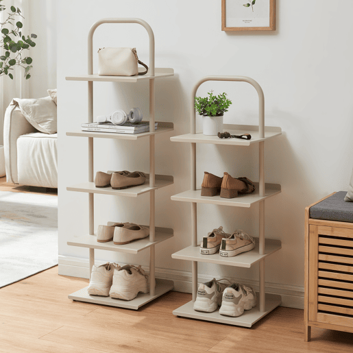 Sapateira Poytya para 4 pares aço 96 x 34 x 32 cm Champanhe en.casa