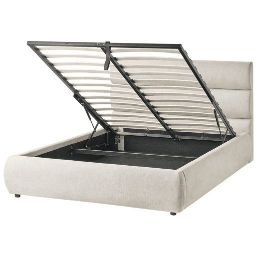Cama baú Linho sintético BONIFACIO 140 x 200 cm Cinzento