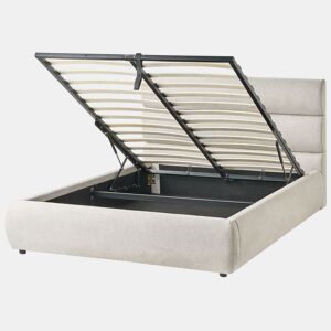 Cama baú Linho sintético BONIFACIO 140 x 200 cm Cinzento