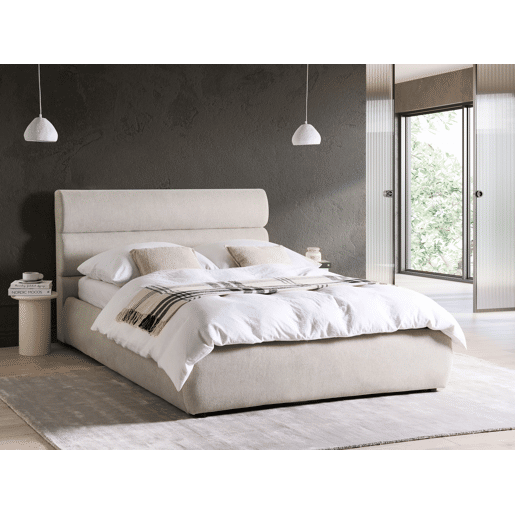 Cama baú Linho sintético BONIFACIO 140 x 200 cm Cinzento