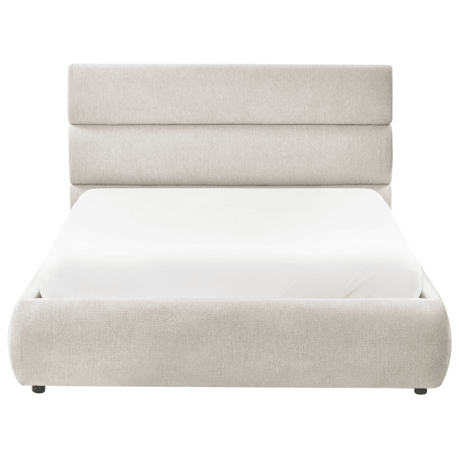 Cama baú Linho sintético BONIFACIO 140 x 200 cm Cinzento