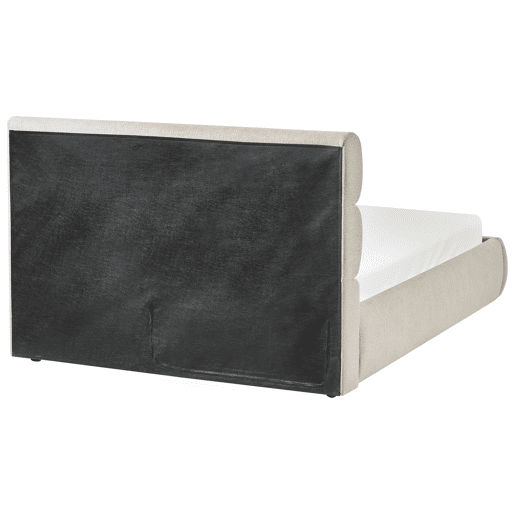 Cama baú Linho sintético BONIFACIO 140 x 200 cm Cinzento