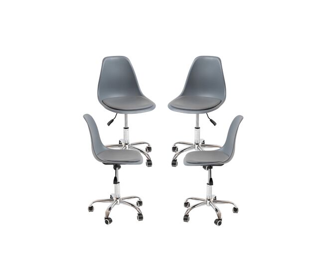 Pack 4 sillas dami office - gris oscuro