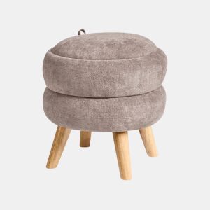 Pufe com arrumação HAWLEY Chenille Taupe 40 cm 40 cm 41 cm