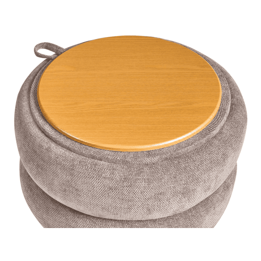 Pufe com arrumação HAWLEY Chenille Taupe 40 cm 40 cm 41 cm