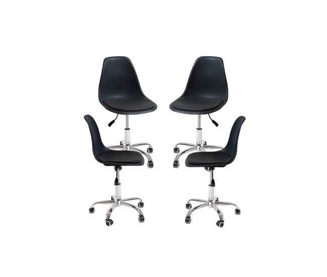 Pack 4 sillas dami office - negro