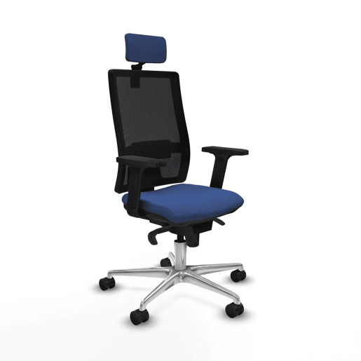 Cadeira de escritório com apoio para a cabeça Piqueras y Crespo 2D086N2 Azul Marinho