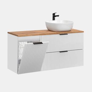 Lavatório simples 120cm cesto para roupa suja Adriel Branco