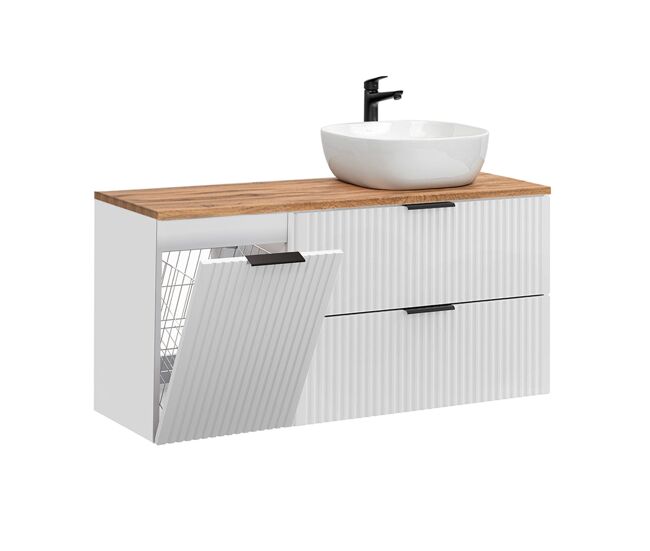 Mueble lavabo individual cesto de ropa Adriel 120