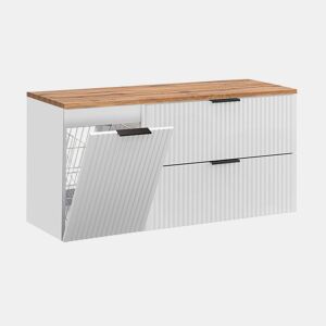 Móvel de lavatório 120cm cesto para roupa suja Adriel Branco