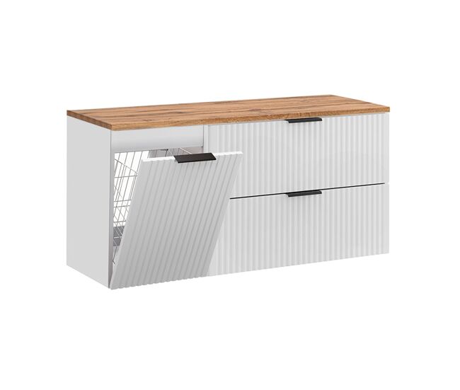 Mueble bajo lavabo 120cm cesto de ropa adriel blanco