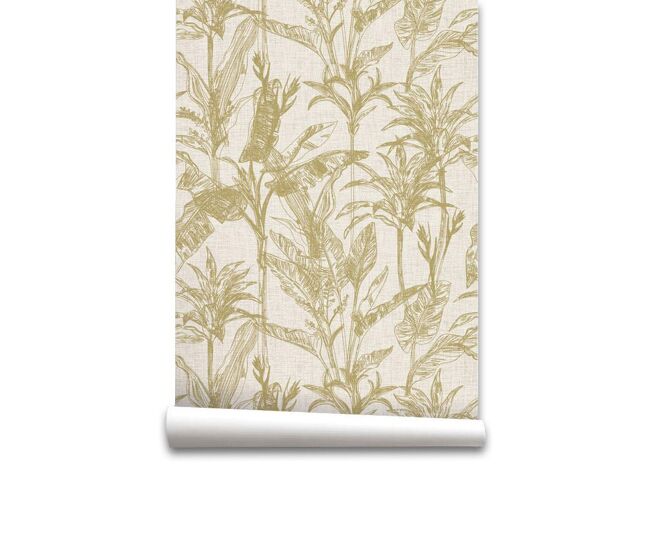 Papel pintado monstera monstera - amarillo - 1 rollo 55 x 300 cm