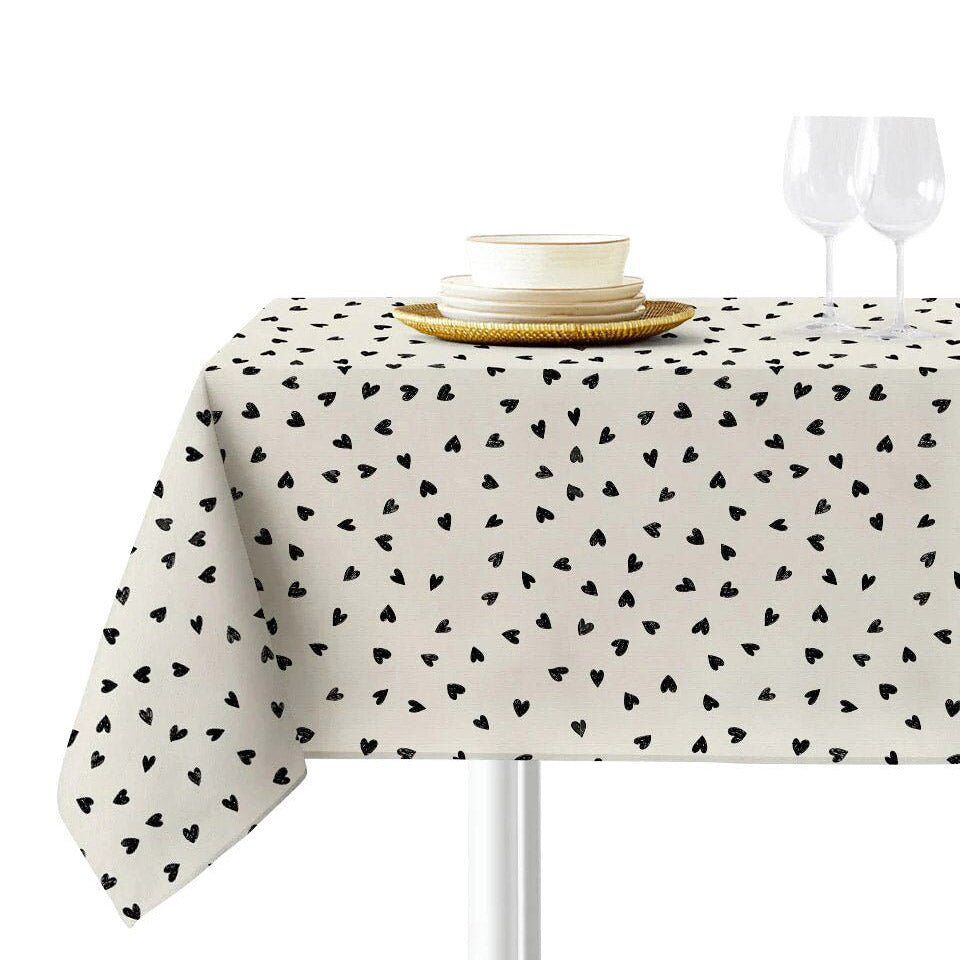 Mantel corazones corazones - crudo - redondo (ø200)