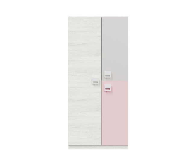 Armario 3 puertas aglomerado rosa 200x90x52cm