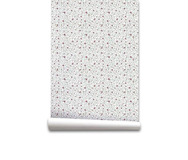 Papel pintado florecitas florecitas - verde - 1 rollo 55 x 300 cm