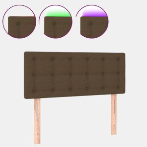 vidaXL Cabeceira de cama c luzes LED tecido 90x5x7888 cm castanho