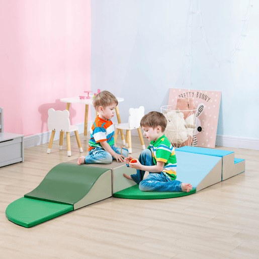 HOMCOM Conjunto de 6 Blocos de Espuma para Crianças de 12-36 Meses Blocos de Construção Brinquedo Educativo Infantil para Escalar Multicor