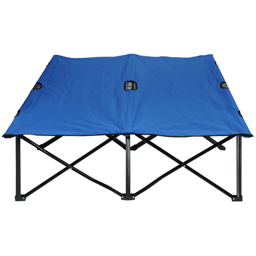 Outsunny Cama de Campismo Dobrável em Tecido Oxford 600D com Saco de Transporte e Estrutura Metálica Suporta até 136 kg para Praia e Caminhadas 193x125x40 cm Azul
