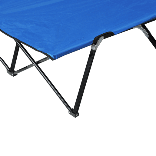 Outsunny Cama de Campismo Dobrável em Tecido Oxford 600D com Saco de Transporte e Estrutura Metálica Suporta até 136 kg para Praia e Caminhadas 193x125x40 cm Azul