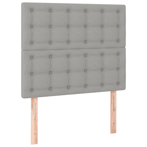 vidaXL Cabeceira cama c luzes LED tecido 100x5x118128cm cinza-claro vidaXL Cabeceira cama c luzes LED tecido 100x5x118128cm cinza-claro