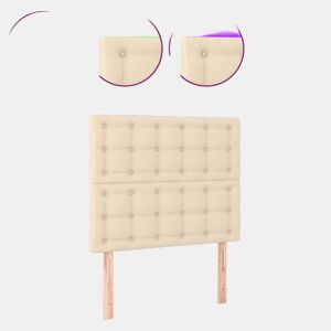 vidaXL Cabeceira cama c LED tecido 100x5x118128 cm crème
