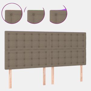 vidaXL Cabeceira cama c LED tecido 160x5x118128 cm cinza-acastanhado