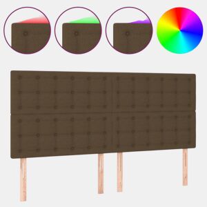 vidaXL Cabeceira de cama c LED tecido 160x5x118128 cm castanho
