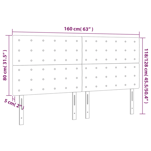 vidaXL Cabeceira de cama c luzes LED tecido 160x5x118128 cm preto vidaXL Cabeceira de cama c luzes LED tecido 160x5x118128 cm preto