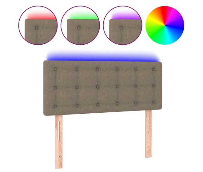 Vidaxl cabecero con led de tela gris taupe 100x5x78/88 cm
