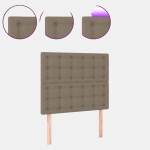 vidaXL Cabeceira cama c LED tecido 80x5x118128 cm cinza-acastanhado