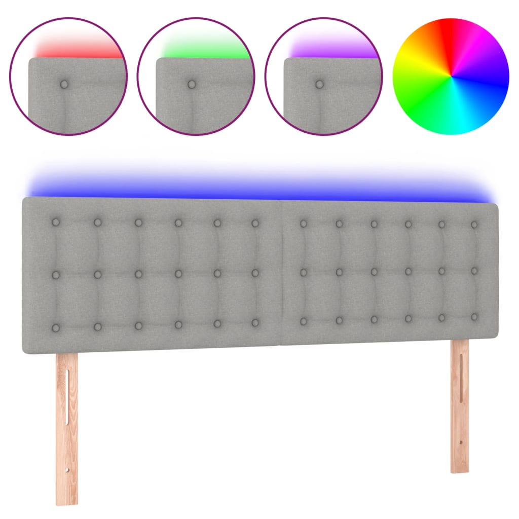 Cabecero Con Led 144 Gris Claro
