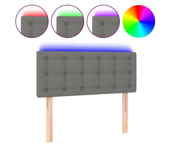 Vidaxl cabecero con led de tela gris oscuro 100x5x78/88 cm