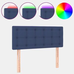 vidaXL Cabeceira de cama c luzes LED tecido 90x5x7888 cm azul