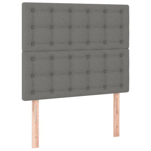 vidaXL Cabeceira de cama c LED tecido 90x5x118128 cm cinza-escuro