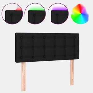 vidaXL Cabeceira de cama c luzes LED tecido 90x5x7888 cm preto