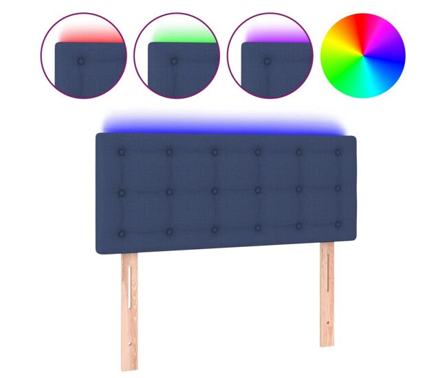 Vidaxl cabecero con led de tela azul 80x5x78/88 cm