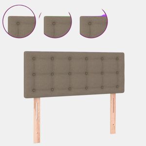 vidaXL Cabeceira cama luzes LED tecido 90x5x7888cm cinza-acastanhado
