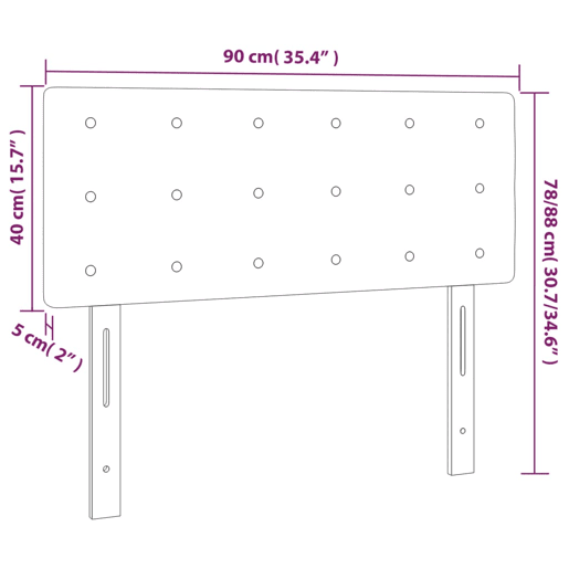 vidaXL Cabeceira cama luzes LED tecido 90x5x7888cm cinza-acastanhado vidaXL Cabeceira cama luzes LED tecido 90x5x7888cm cinza-acastanhado
