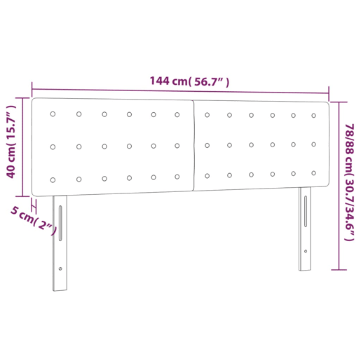 vidaXL Cabeceira de cama c luzes LED tecido 144x5x7888 cm preto vidaXL Cabeceira de cama c luzes LED tecido 144x5x7888 cm preto