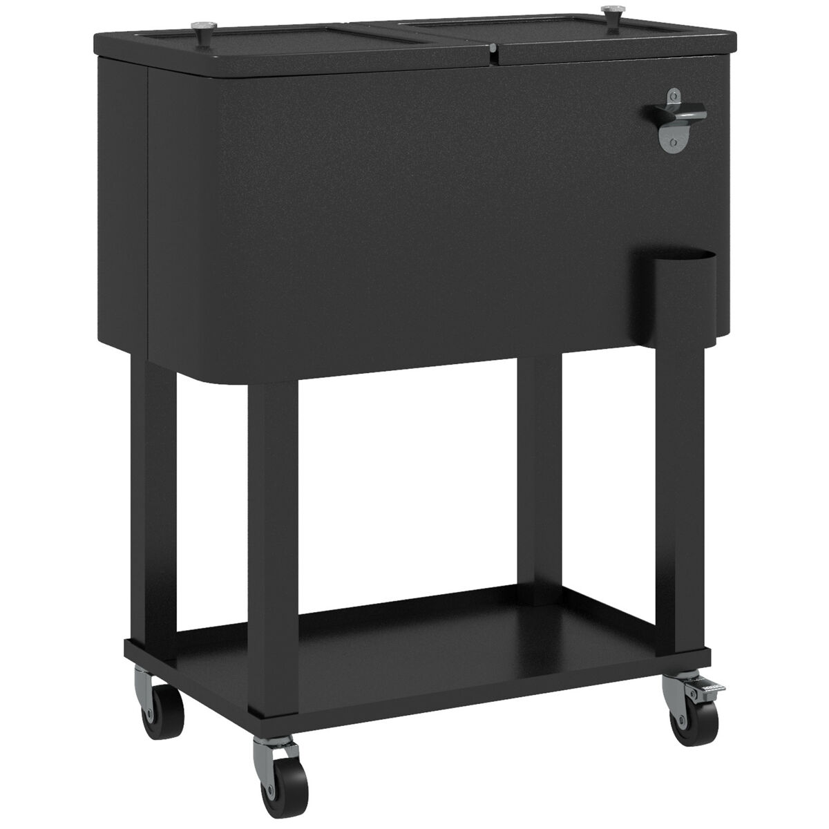 Carro Nevera Plástico, Acero Outsunny, hogar - cocina