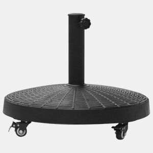 Outsunny Base para Chapéu de Sol Redonda Ø52 cm Suporte com Rodas e Peso de 22,7 kg Compatível com Postes Ø38 mm e Ø48 mm Ideal para Jardim, Pátio e Terraço Preto
