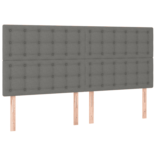 vidaXL Cabeceira de cama c LED tecido 200x5x118128 cm cinza-escuro vidaXL Cabeceira de cama c LED tecido 200x5x118128 cm cinza-escuro