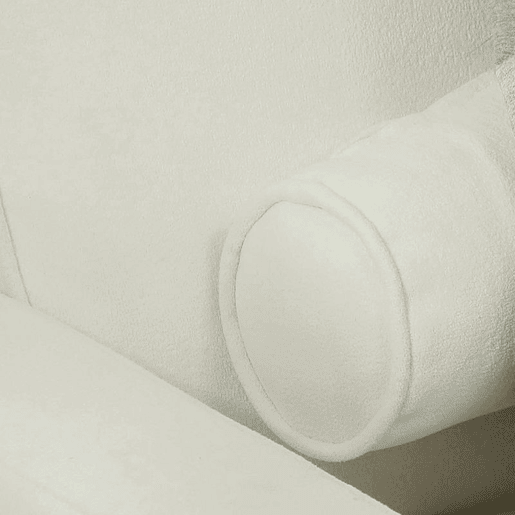 HOMCOM Sofá de 2 Lugares Estofado em Veludo Sofá Sala de Estar com Assento Capitonê e Pés em Madeira para Espaços Pequenos Quarto Sala de Estar Escritório 130x74,5x82 cm Creme
