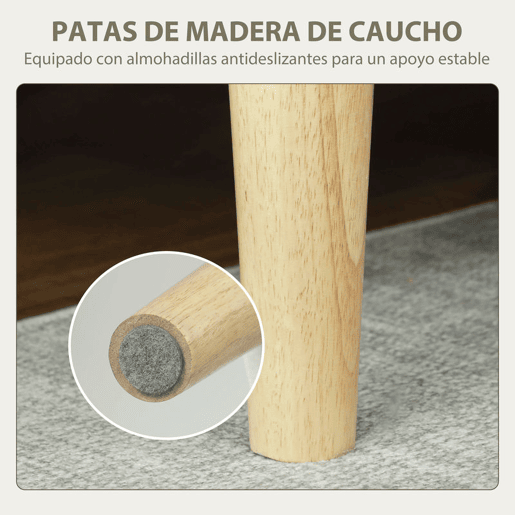 HOMCOM Sofá de 2 Lugares Estofado em Veludo Sofá Sala de Estar com Assento Capitonê e Pés em Madeira para Espaços Pequenos Quarto Sala de Estar Escritório 130x74,5x82 cm Creme