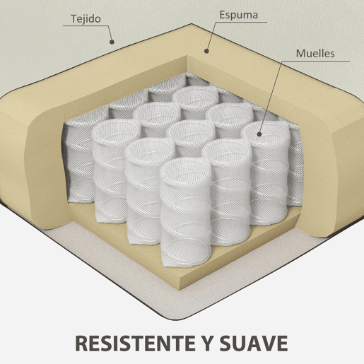 HOMCOM Poltrona Sala de Estar Poltrona Estofada em Veludo Poltrona de Leitura com Assento com Botões e Pés de Madeira para Quarto 76x79x82 cm Creme